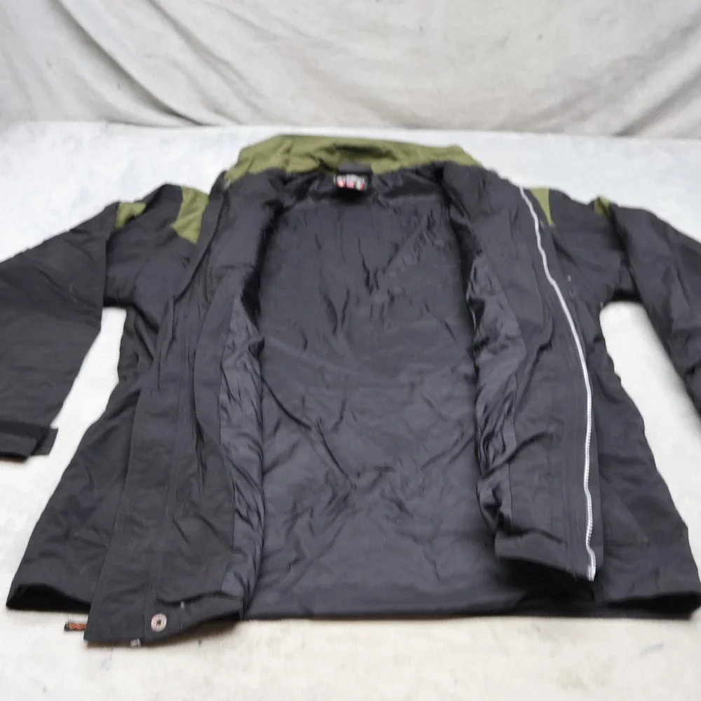 Adidas Jacket Mens Large Black Striped Light Full Zip Wind Rain Parka VTG 90s
